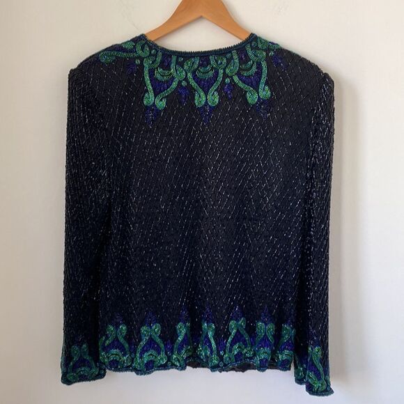Vintage Silk Beaded Open Top - Picture 5 of 17